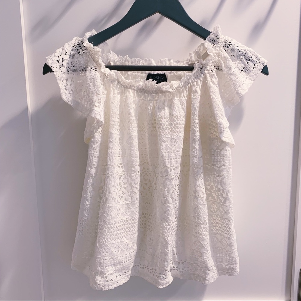 TOPSHOP White Bardot Top